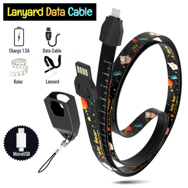 Jual Lanyard Data Cable Kabel Gantungan Meteran Micro-USB Berkualitas