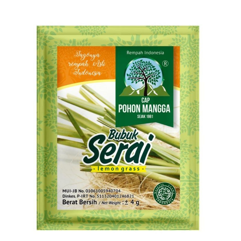 

BUMBU SERAI Bumbu Cap Pohon Mangga POMANG Bumbu Bubuk Serai - Kemasan 1 Sachet