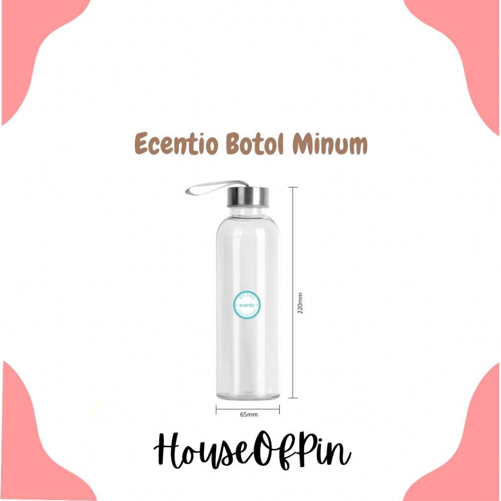 ￼Ecentio botol minum 500ml Botol plastik Lanyard Botol Air