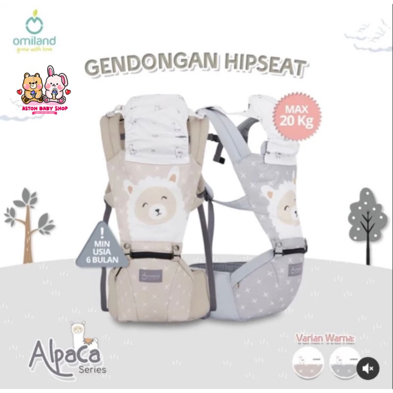 Omiland Hipseat Alpaca Gendongan Bayi