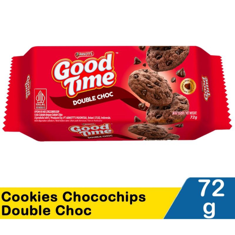 

GOOD TIME COOKIES CHOCOCHIPS DOUBLE CHOC 72 GR