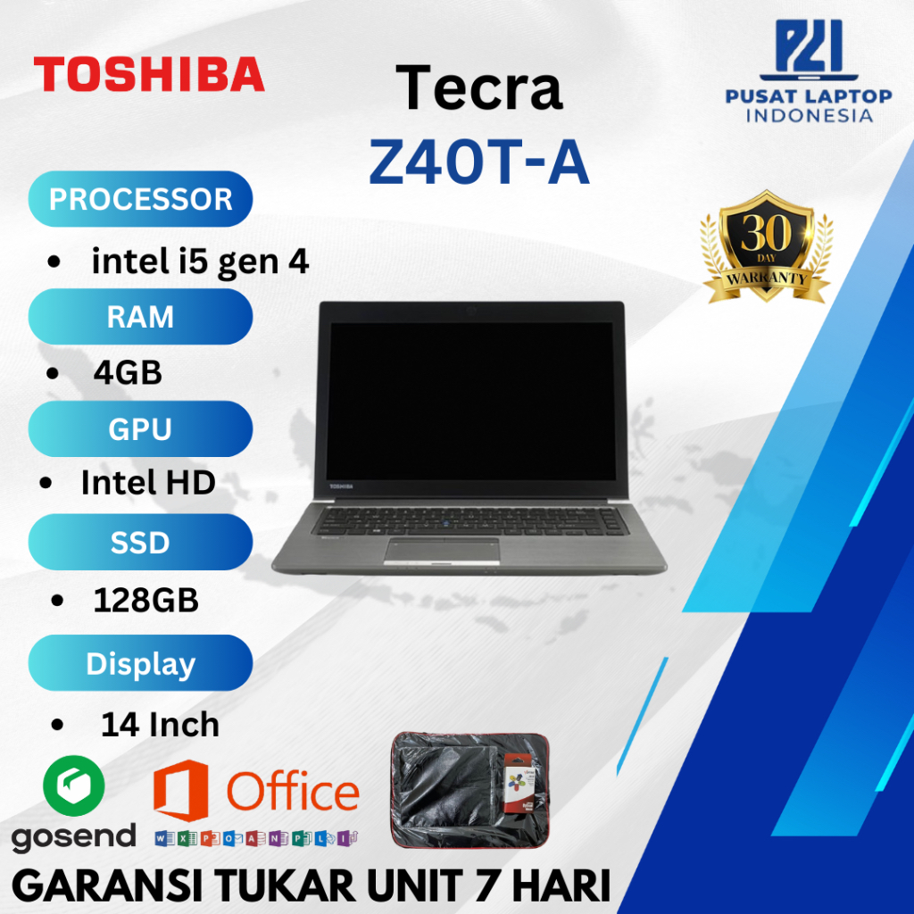 Toshiba Portege Z50/Z40/Z30T-A/B/C Z930 i5 gen 4 Second Original