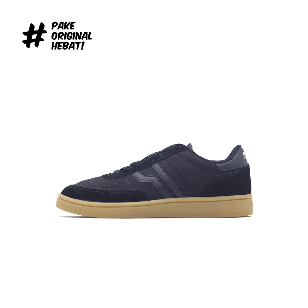 Piero Sepatu Sneakers Derby - Black/Gum