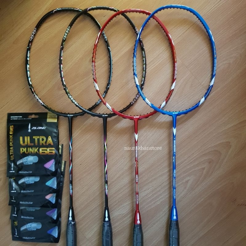 Raket badminton zilong (original) novapunk, xenocage, lordgun bahan carbon kuat lentur, maksimal ten