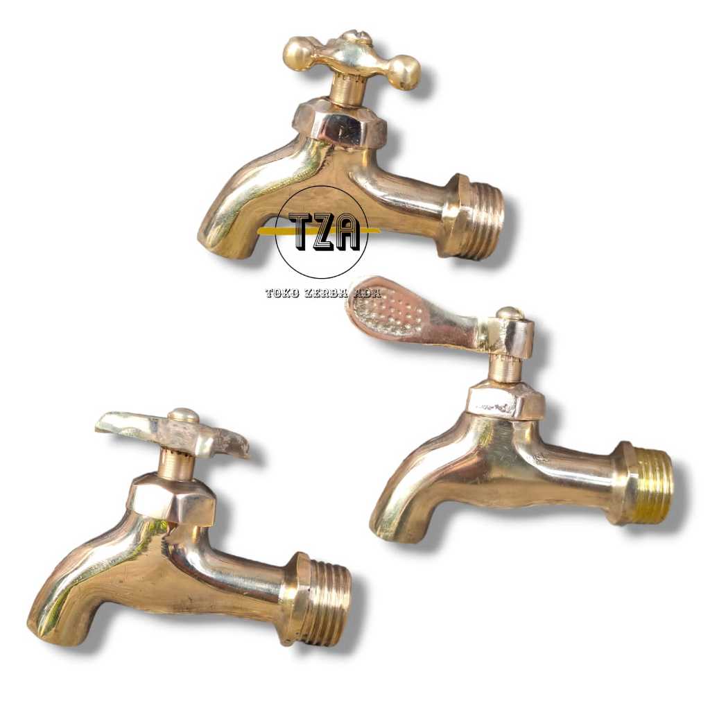 Kran Air Kuningan 1/2 inch Model Klasik Warna Kuning 1 Pcs