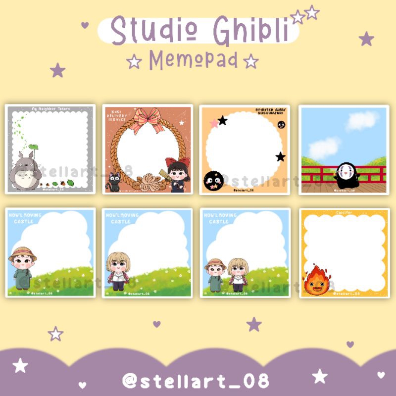

Studio Ghibli Edition | Bookmark Memopad ( stellart_08 )