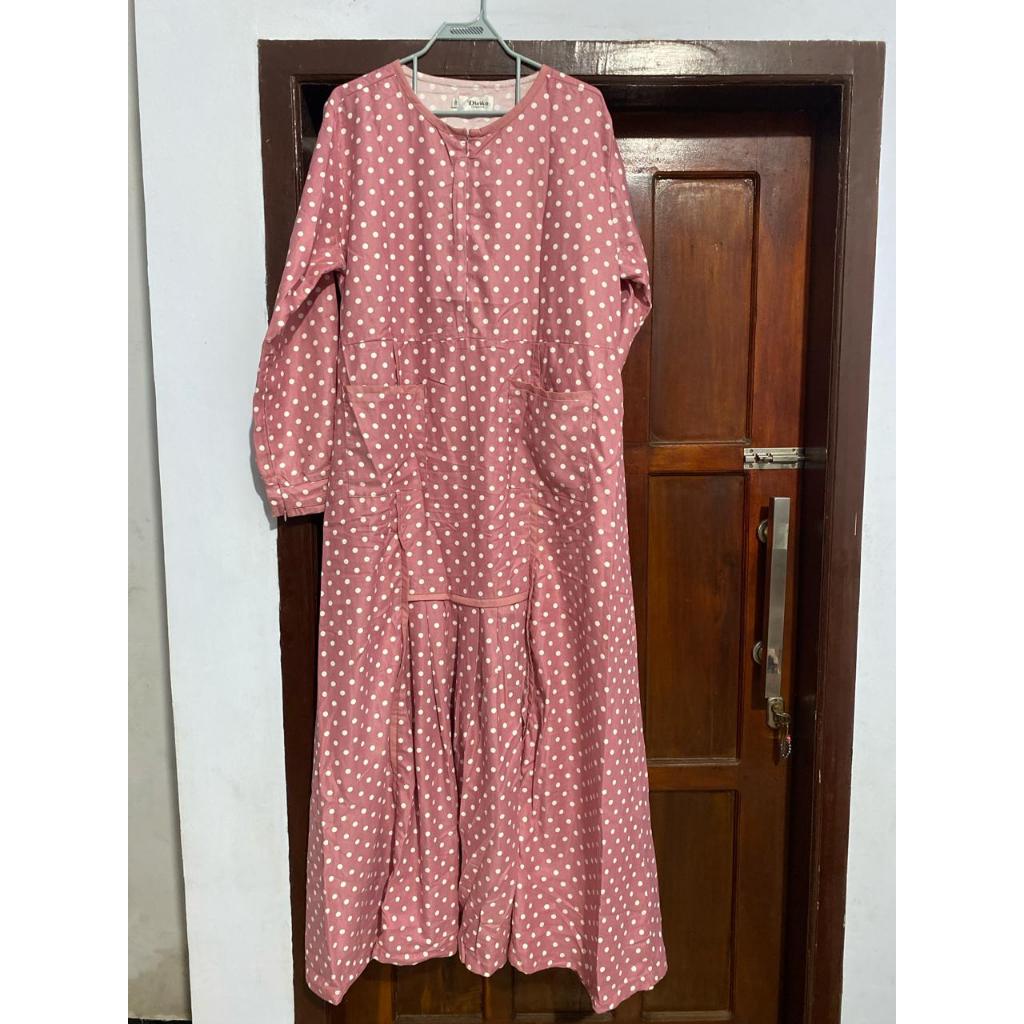 Gamis Polkadot | gamis bekas | gamis preloved | gamis branded | gamis pl