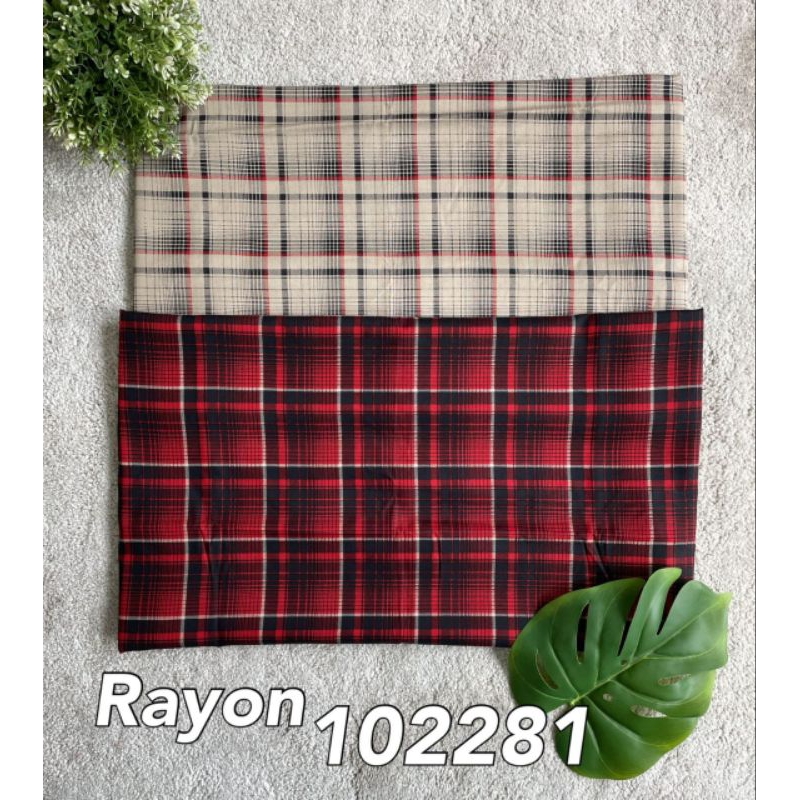 Kain Katun Meteran Katun Rayon Viscose Premium Motif Kotak Rayon 102281