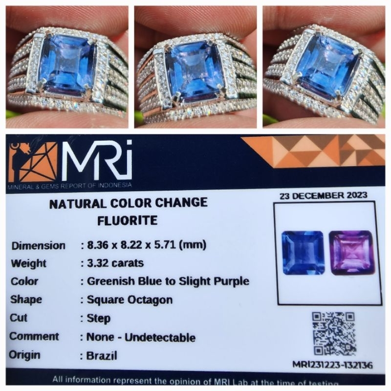 Natural Color Change Fluorite Memo 3.32 crt