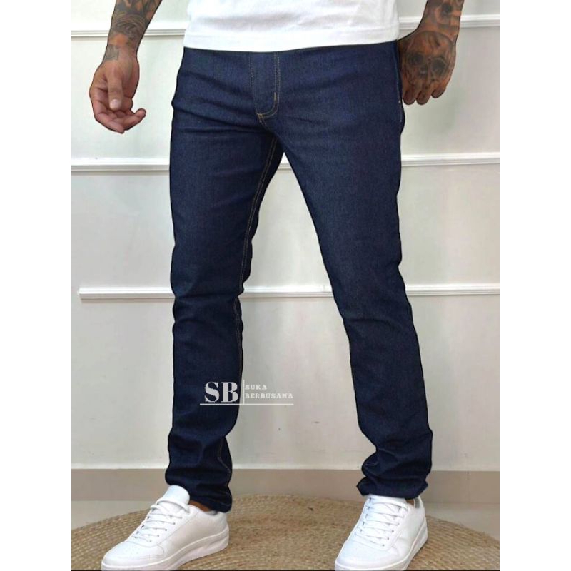 CELANA JEANS PRIA PANJANG Model Slimfit Warna Hitam Garmen