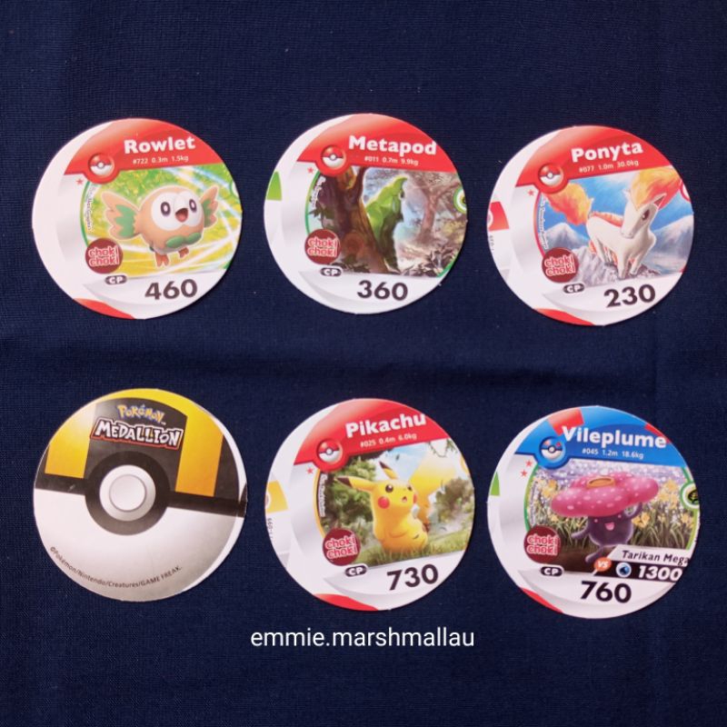Full Set 160pcs & MISSPRINT Kartu Koleksi Kartu Medallion Pokemon Choki Choki