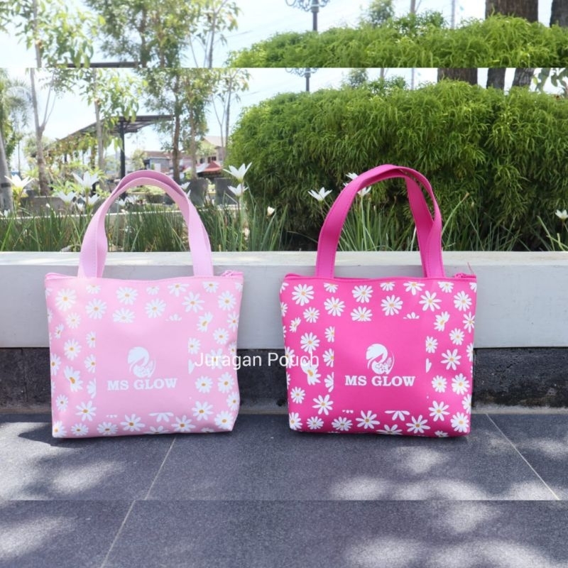 TAS BUNGA DAISY CUSTOM 20x25/Tas Skincare Unik Murah Lucu