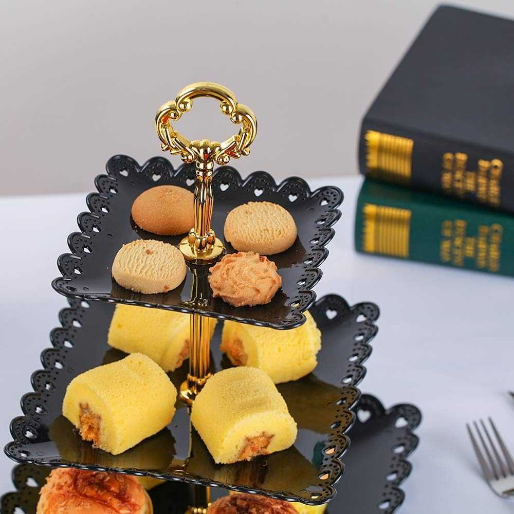Piring Kue Tingkat Rak Kue Susun 3 Tingkat Detachable Plate Cake Stand Display