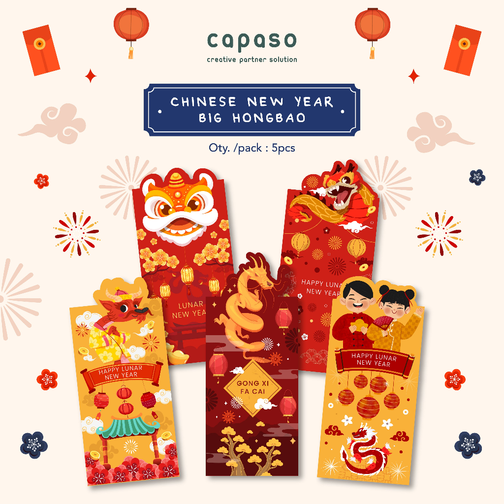 

Angpao Imlek Besar /Amplop Tahun Baru Chinese New Year (Isi 5pcs)