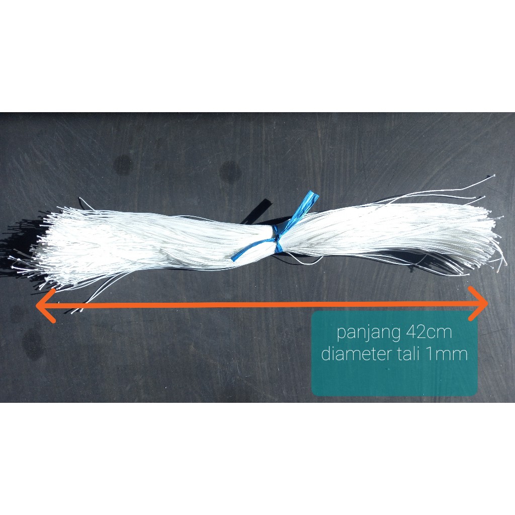 TALIKUR 1MM. TALI PAPER BAG. TALI TAS KERTAS POTONGAN WARNA PUTIH