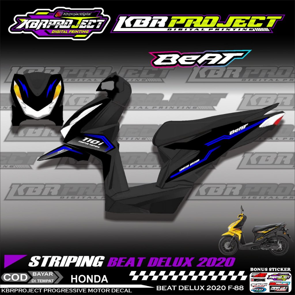 BEAT DELUXE 2020 2021 STIKER STRIPING PREMIUM MOTOR KEREN LIS VARIASI BEAT DELUXE 2020 2021 STIKER M
