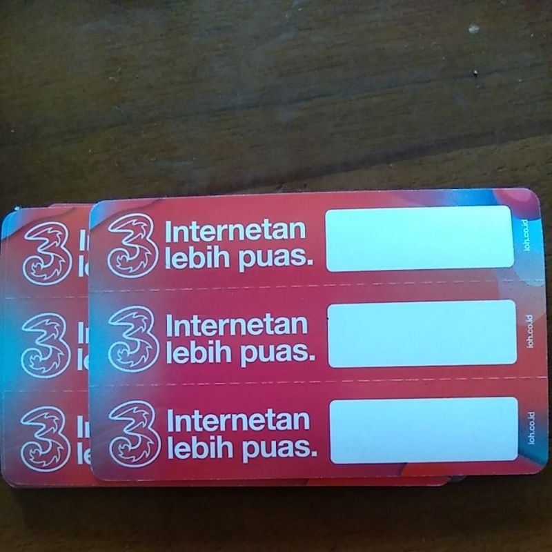Voucher kartu tri kosongan bahan inject