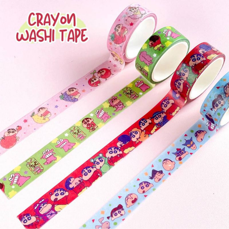 

Washi Tape 5Meter/ Isolasi Kertas Crayom Shinchan Chocobi/ Masking Tape Roll Sinchan