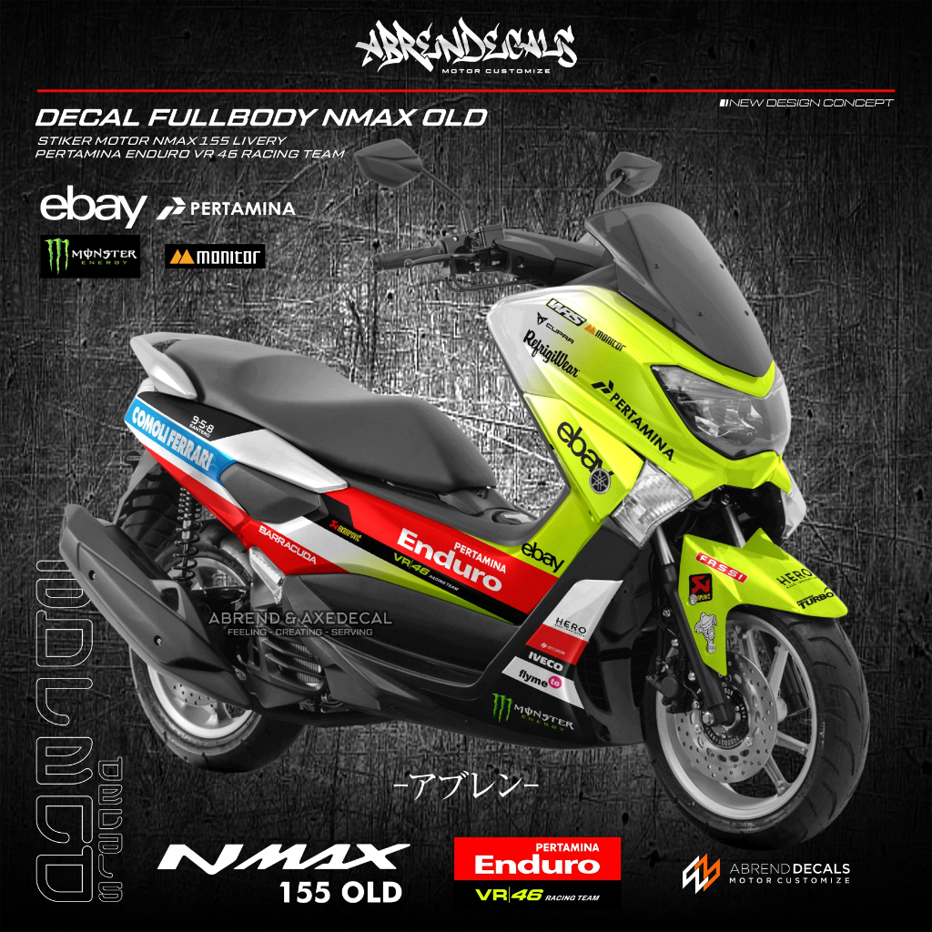 Decal Nmax 155 Old Livery Pertamina Enduro VR 46 Racing Team 2024 / Stiker Motor Yamaha Nmax Lama De