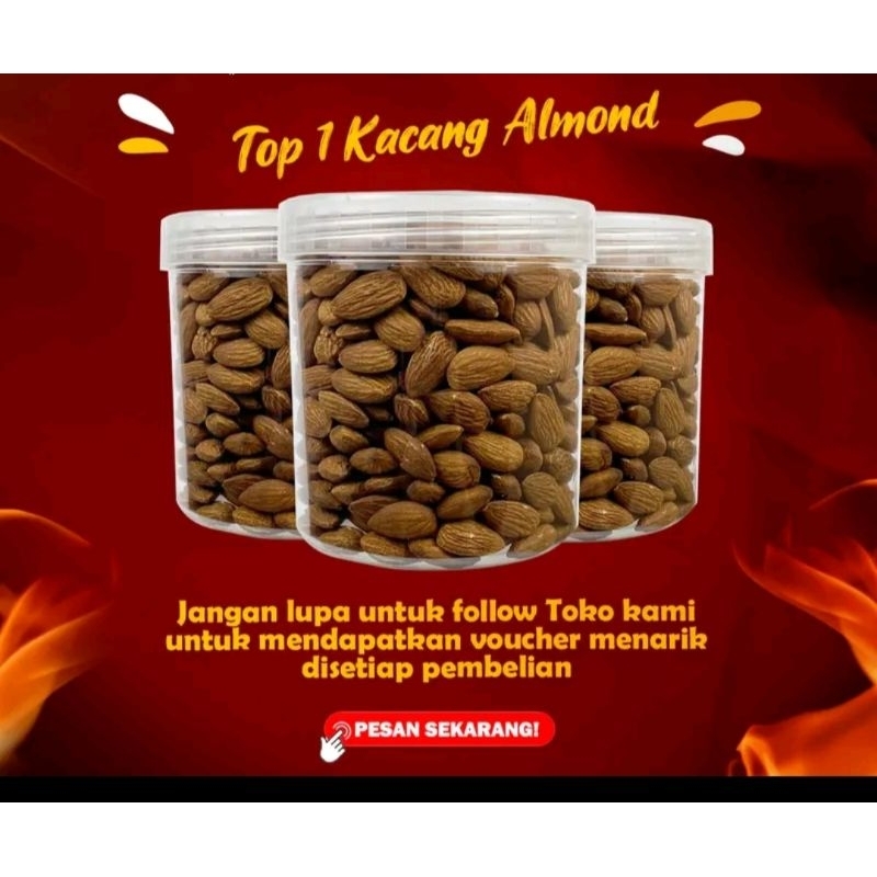 

kacang almond roasted oven kemasan toples