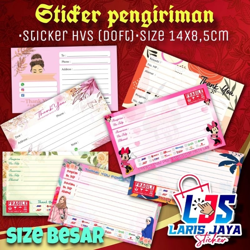 

(50 pcs) STIKER PENGIRIMAN SIZE BESAR 14x8,5 cm / STIKER LABEL PENGIRIMAN