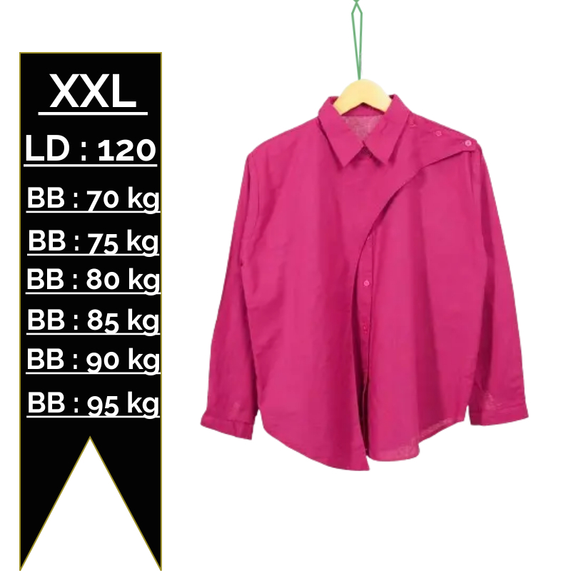 Kemeja Jumbo Wanita Ld 120 Terbaru Atasan Kemeja Overize Wanita Pakaia Baju Kemeja Big Size Wanita X