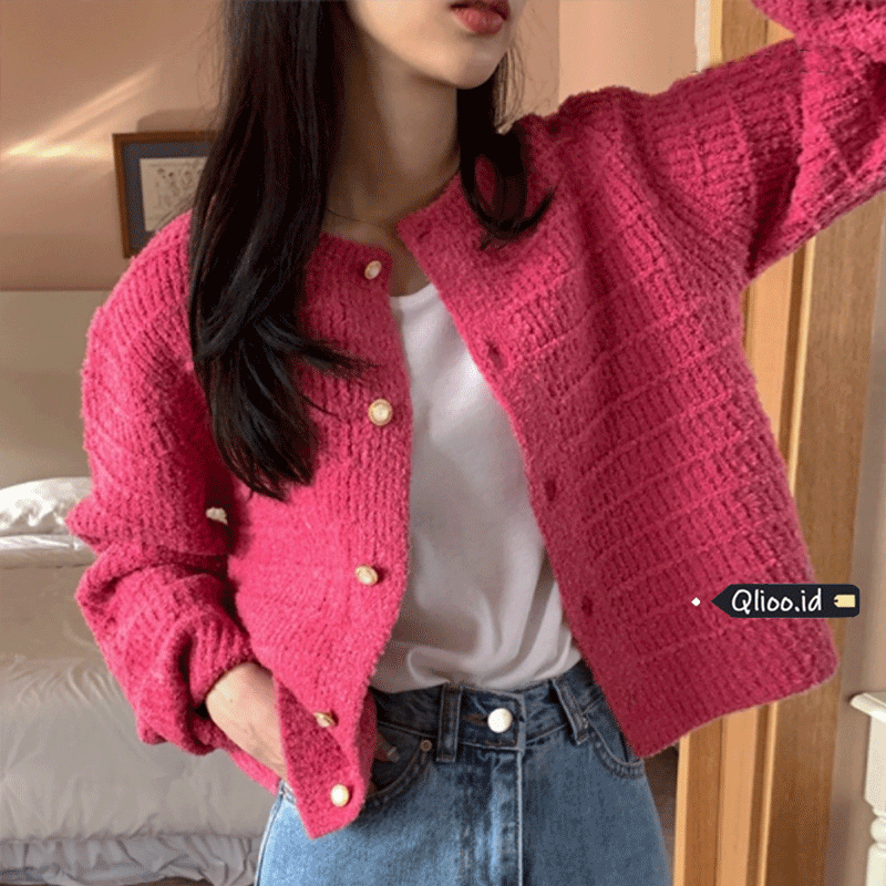 Fashion Korea Sweater Rajutan / Kardigan Rajutan Lengan Panjang / Jaket Rajutan Pendek Premium Wanit