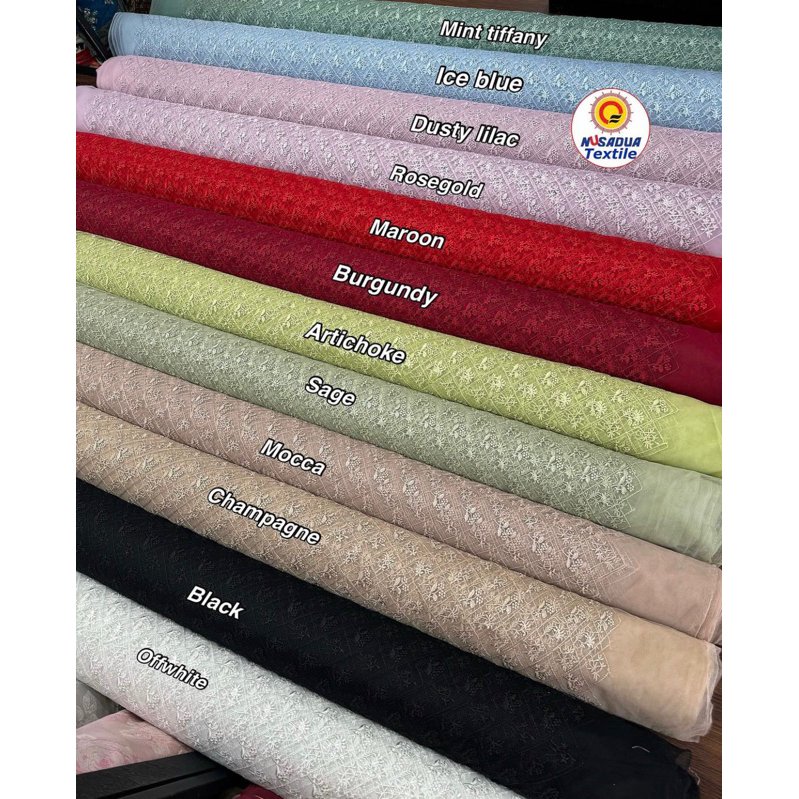 1/2 METER KAIN LACE MOTIF KOTAK // TANIA LACE // LACE KEBAYA BORDIR KOTAK MURAH MERIAH