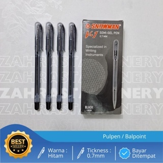 

Pulpen Snowman V1 1 Pack 12 Pcs Hitam Merah Biru - Bodi Plastik Transparan, Mata 0.7mm, Tinta Semi Gel - Kantor, Sekolah