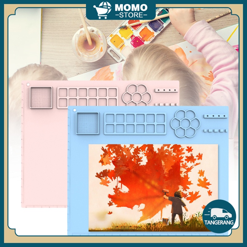 

40*50cm Art Mat Silikon Kelas Makanan Painting Mat Waterproof Tahan Api Dengan Palet Tahan Lama