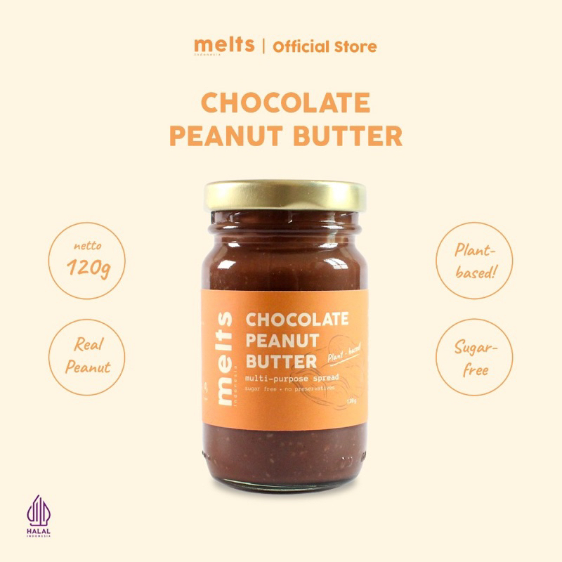 

MELTS Chocolate Peanut Butter / Selai Coklat Kacang (Sugar Free, Gluten Free, Vegan)