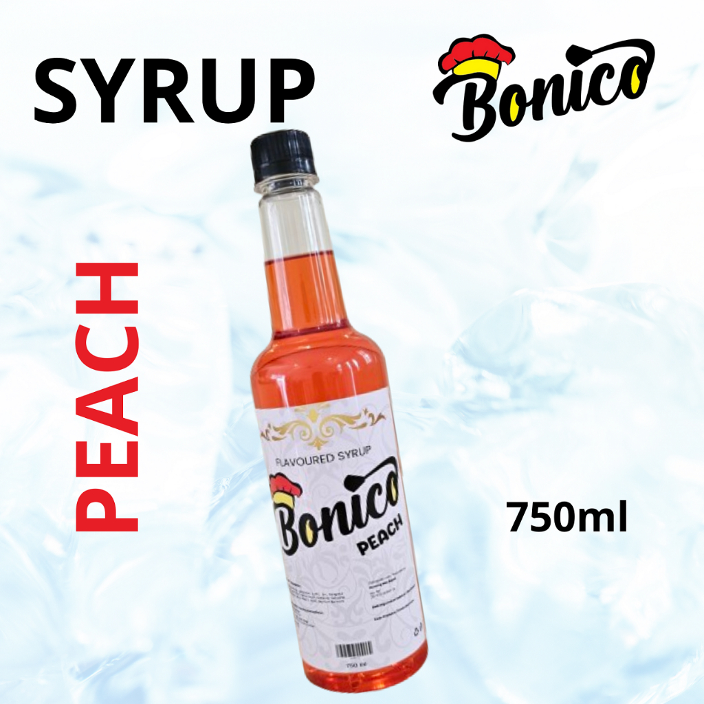 

PEACH BONICO Premium Flavored Drink Syrups 750ml Sirup PERSIK minuman cafe resto