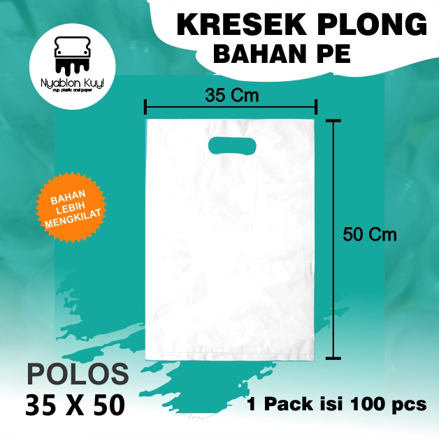 Kresek Plong PE POLOS Ukuran 35x50 PUTIH