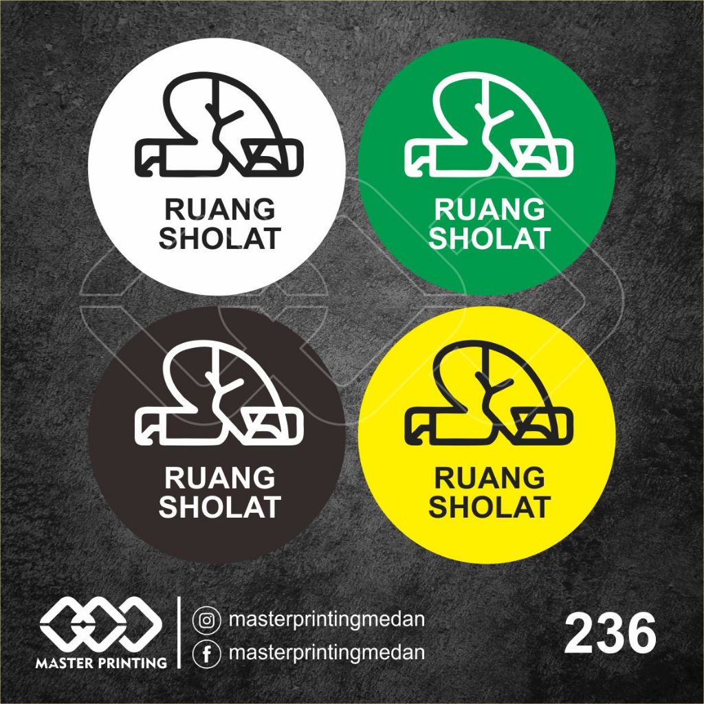 

236 - Stiker Ruang Sholat, Sticker Vinyl, Cutting, Premium, Tahan Air, Termurah, dan Bisa Custom