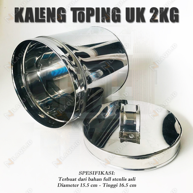 Toples tempat topping stainless wadah toping martabak donat leker pukis ukuran 2kg