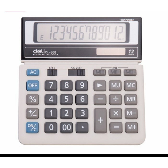 

Kalkulator Meja Desktop Calculator 12 Digit DELI W868