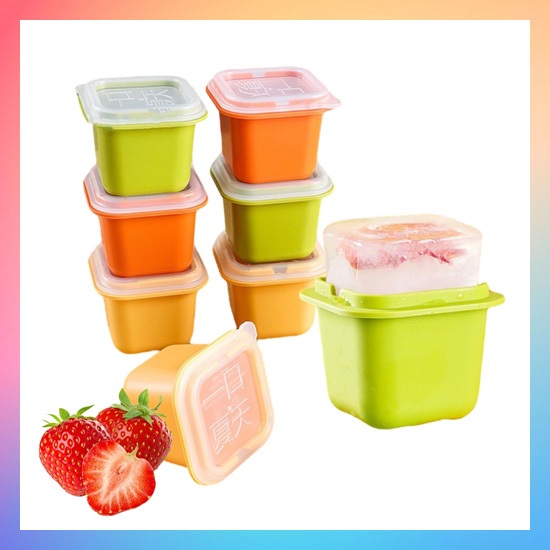 Kotak Mini Cetakan Es Batu Puding Jelly Kotak Kecil Cetakan Dengan Tutup Serbaguna
