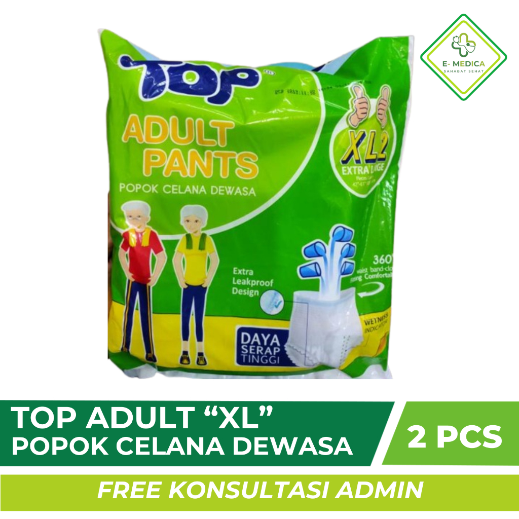 (TOP ADULT XL) Popok Celana Dewasa - Pampers Celana - Isi 2 Pcs - Top Adult Pants