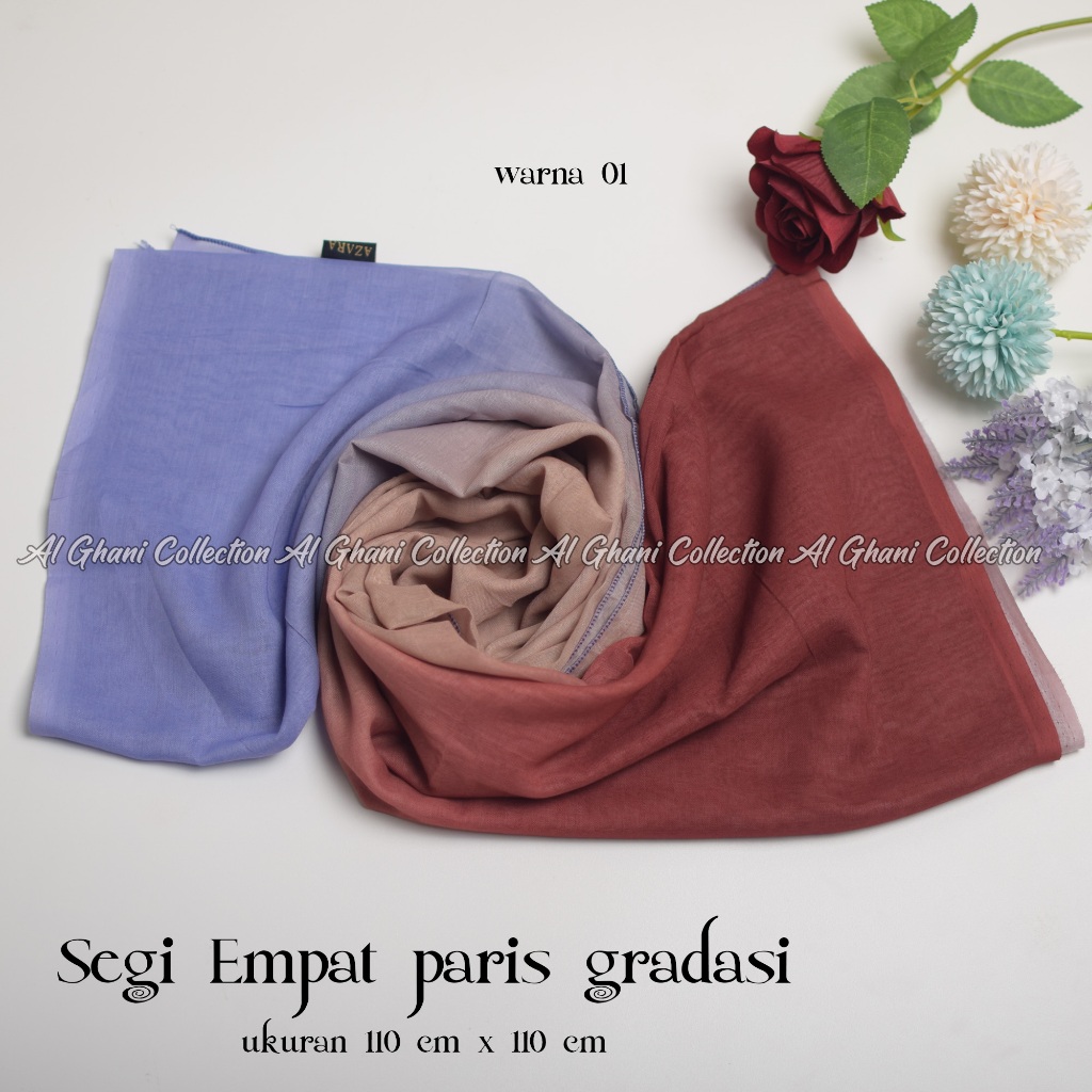 HIJAB SEGI EMPAT PARIS GRADASI SEGI EMPAT PARIS PELANGI