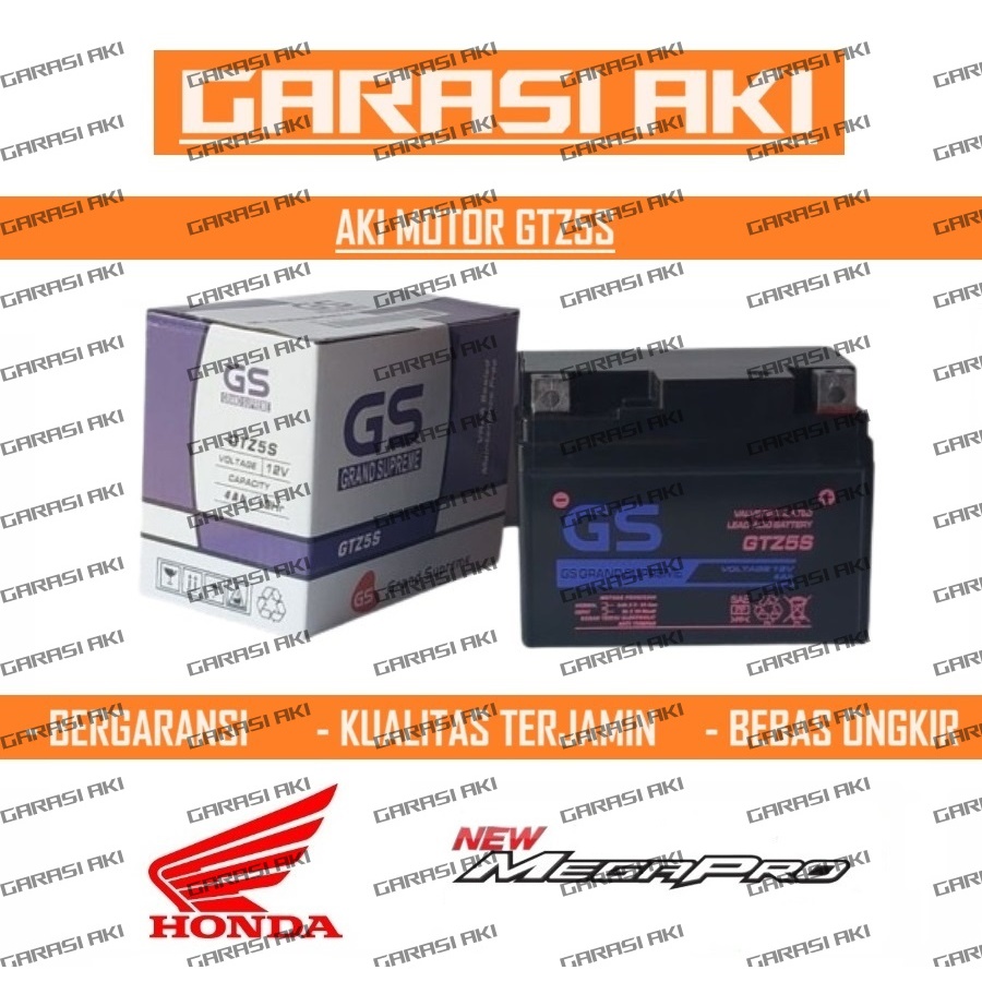 Aki Motor Honda New Megapro Monoshock GTZ5S Accu Kering MF