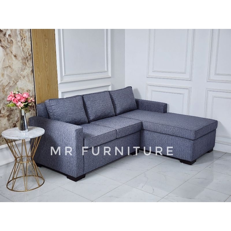 sofa sudut sofa L minimalis ruang tamu