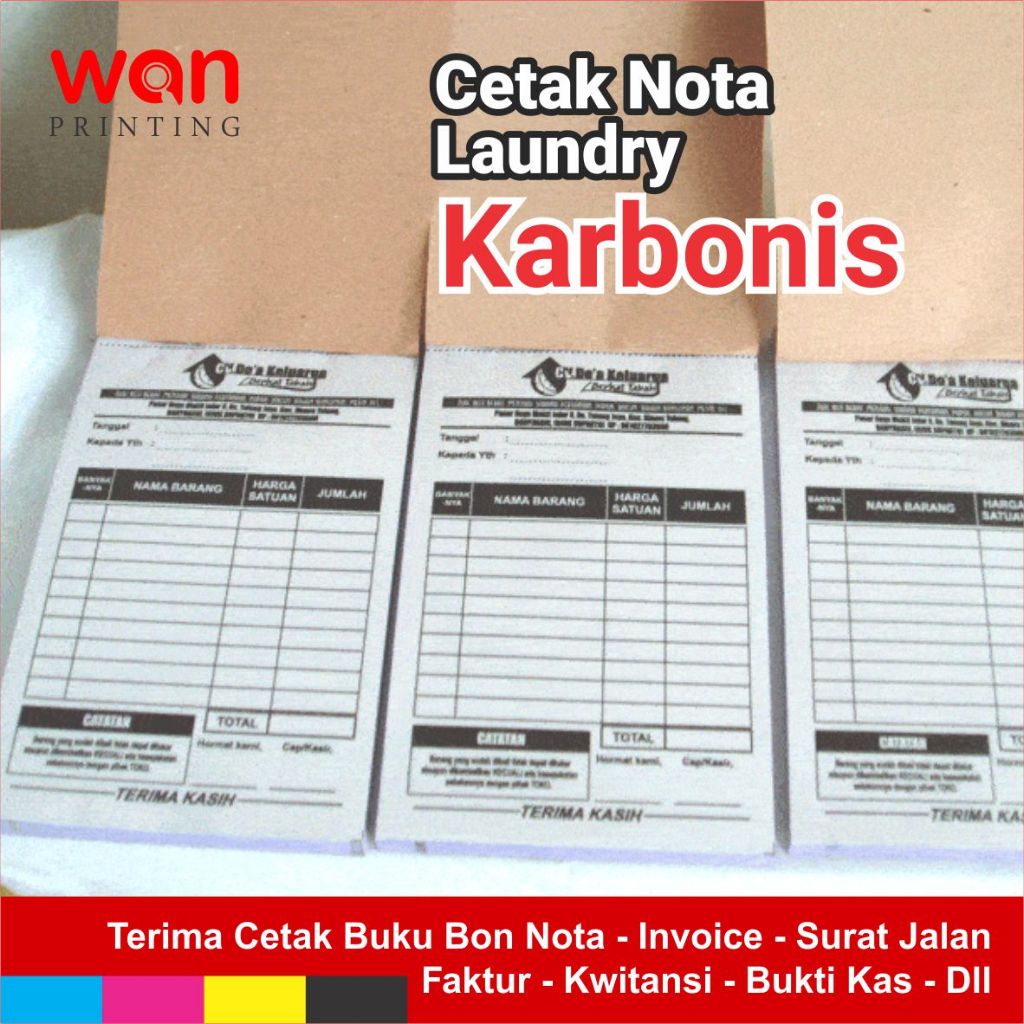 

CUSTOM NOTA LAUNDRY CETAK 1 WARNA