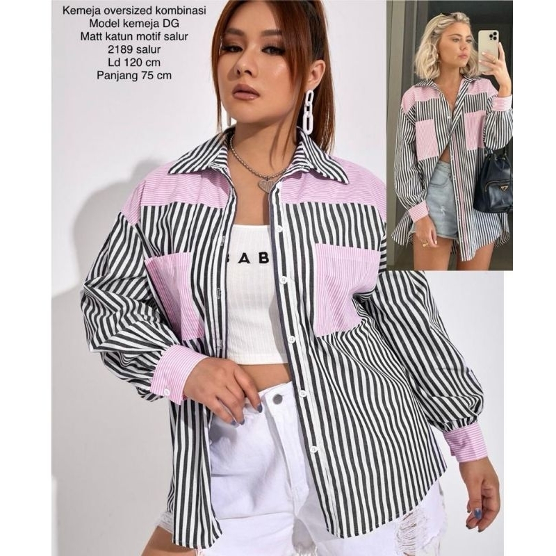 Tunik kombi jeans #9082  Bahan jeans denim kombi katun putih polos