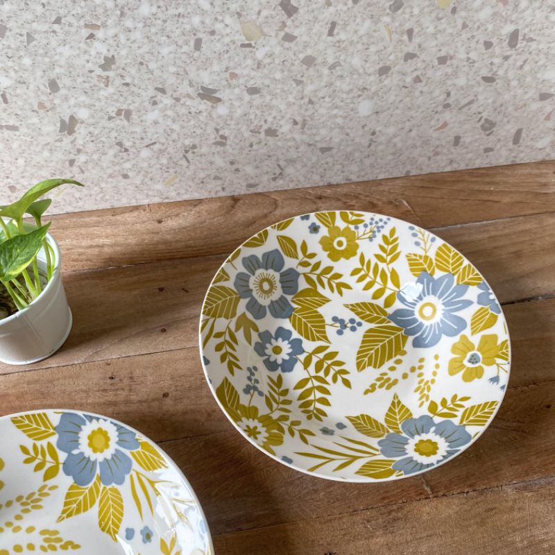 Piring Keramik Bunga, Piring Makan Korea, Piring Saji