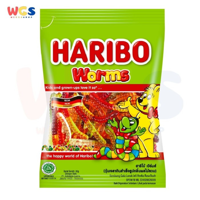 

Permen Haribo Worms Jelly Candy 80 g