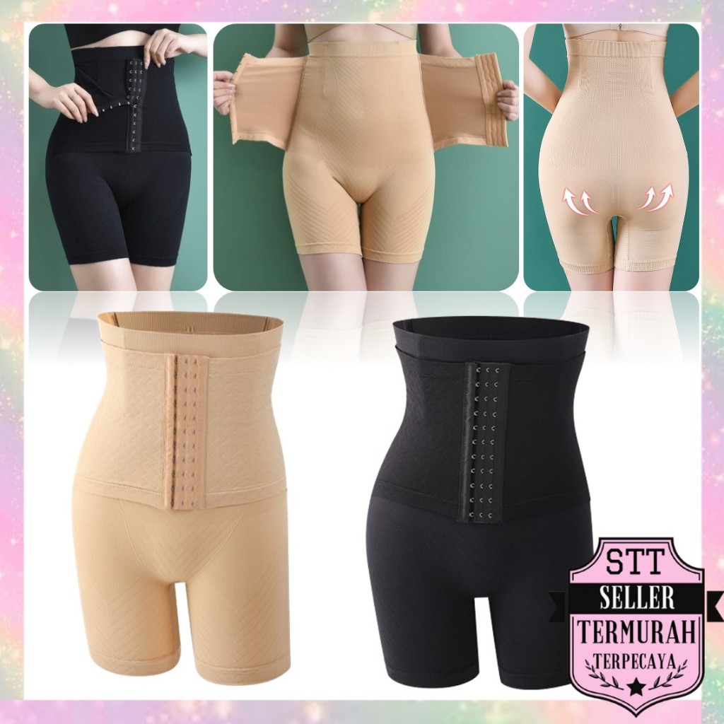 STT Korset Pengecil Perut 3 Kait Model Celana Pendek 6960 Highwaist Slim Pelangsing Perut dan Paha K
