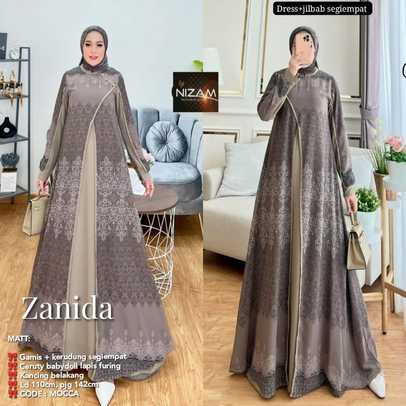 [[ READY STOK SIYAP KIRIM ]]  ZANIDA DRESS + HIJAB BY NIZAM RHIANA DRESS #8 #9 PREMIUM ORI BY MEISA 