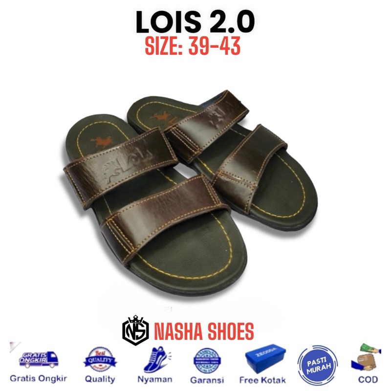 SANDAL KULIT SLOP PRIA / SANDAL KULIT SLIP ON MURAH / SANDAL KULIT MURAH / SANDAL SLIP ON COWOK