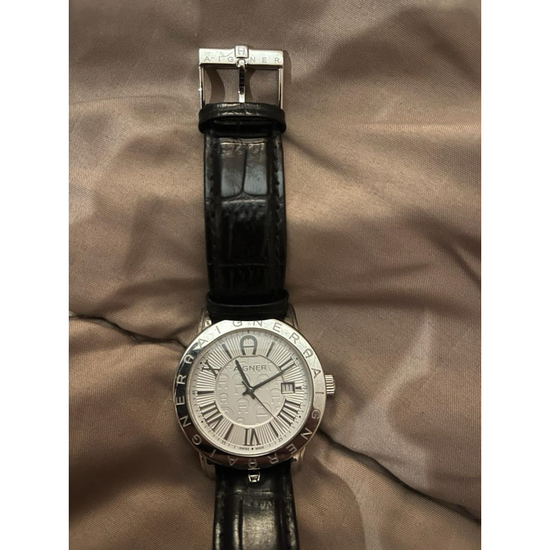 Preloved - Aigner Men Black Leather Watch