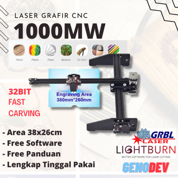 

[GENODEV] Mesin Laser Engraver 32bit Fast Carving 38 x 26cm 1000mW Berkualitas